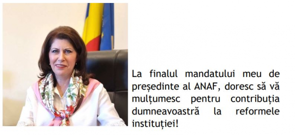 Mirela Calugareanu paraseste ANAF. 10 realizari ale institutiei bifate sub conducerea sa